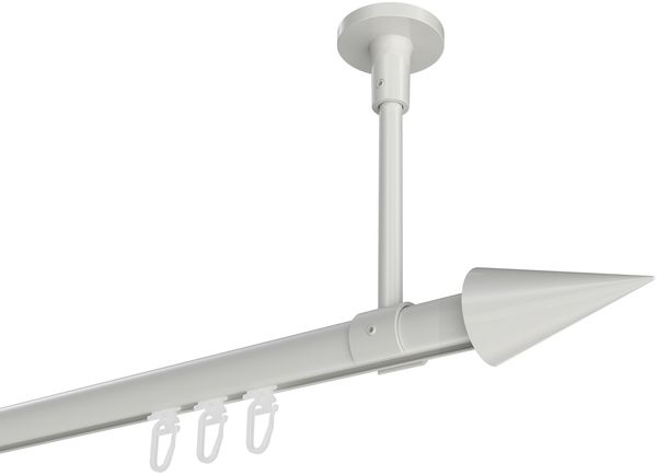 Innenlauf-Gardinenstangen-Set Sonette Savio 120 cm, 1-läufig, 20 mm Ø Weiß