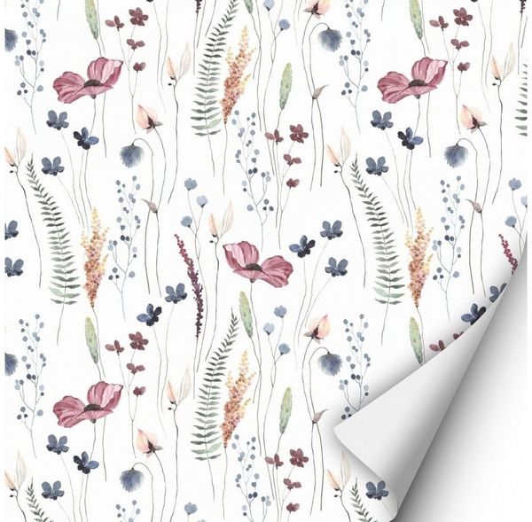 nikima Wandtattoo KF-09 selbstklebende Folie Mohnblumen (PVC-Folie), 2x0,9 m selbstklebende Folie
