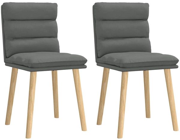 vidaXL Esszimmerstühle 2 Stk. Dunkelgrau Stoff 4101294