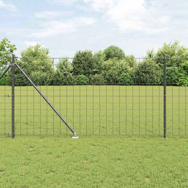 vidaXL Euro-Zaun mit Spitzen 10 x 1 m PVC-beschichteter Stahl Grau 3350661