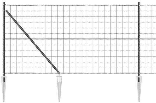 vidaXL Euro-Zaun mit Spitzen 10 x 1 m PVC-beschichteter Stahl Grau 3350661 Bild 2