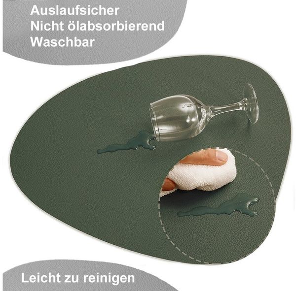 Minicloss Platzset Tischset, Kunstleder, abwischbar, (6-St), Tischsets und Untersetzer