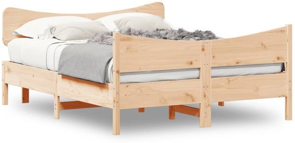 vidaXL Massivholzbett ohne Matratze 135x190 cm Kiefernholz 3216396 Bild 2
