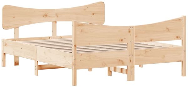 vidaXL Massivholzbett ohne Matratze 135x190 cm Kiefernholz 3216396 Bild 3