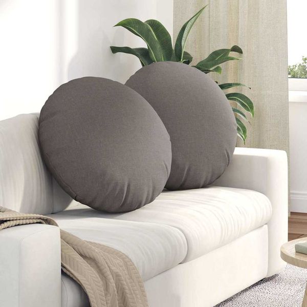 vidaXL Sitzkissen 2 pcs Taupe Ø80 x 29 cm Stoff 42014237