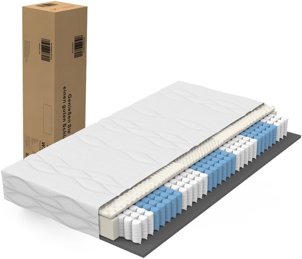 Flieks Federkernmatratze 140x200cm - Höhe 20cm, H3, 7-Zonen ergonomisch, Oeko-TEX Siegel
