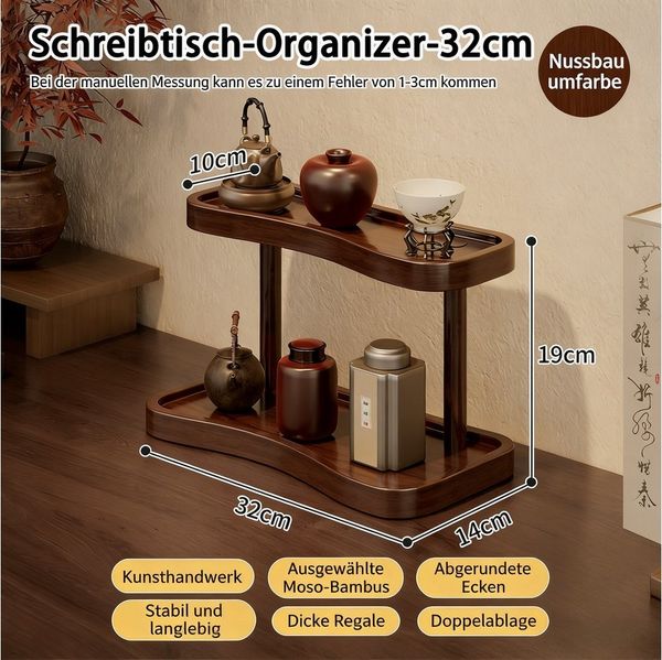 BlingBin Ablageregal Tassenregal Kaffeetassenständer mit 2 Ebenen, Kaffeestation Organizer, 1er Set 1-tlg, Coffee Mug Stand, für Tee- und Kaffeebar-Zubehör, Tassen Präsentation