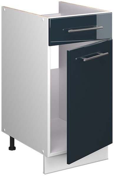 Unterschrank für Spüle/Kochfeld Fame-Line Dunkelblau Hochglanz/Weiß 40 cm, AP Marmor Vicco Bild 6