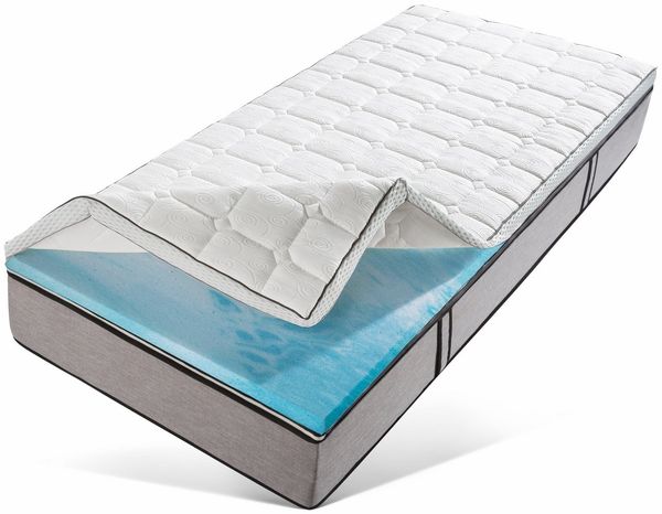 RIBECO 'Aaron' Topper , Gelschaum, Boxspringbett geeignet, ergonomisch, Polyester, 90x200 / 180x200 cm