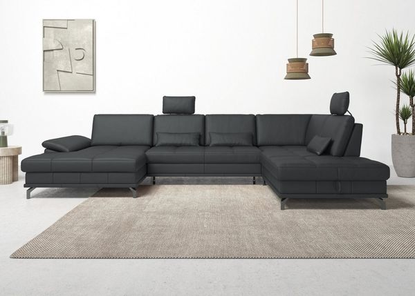 Places of Style Wohnlandschaft Costello L-Form, mit Sitztiefenverstellung, Armteilverstellung und, 3 Nierenkissen, optional Bettfunktion und Bettkasten