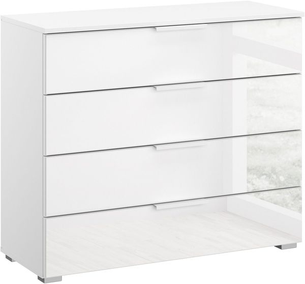 rauch Schubkastenkommode Sideboard Kommode Schubkastenkommode KOLUNA mit Glasfront (Breite 80 cm), Breite 93 cm mit 4 großen Schubladen für viel Stauraum MADE IN GERMANY