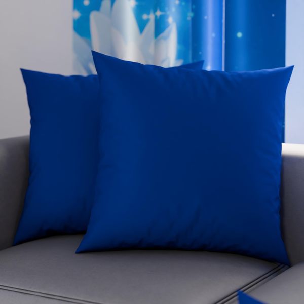 PETTI Artigiani Italiani – 2er-Set Kissenbezüge 35x35 cm aus Mikrofaser, Zierkissenbezüge für Schlafzimmer & Sofa, Uni Elektrisches Blau, 100 % Made in Italy