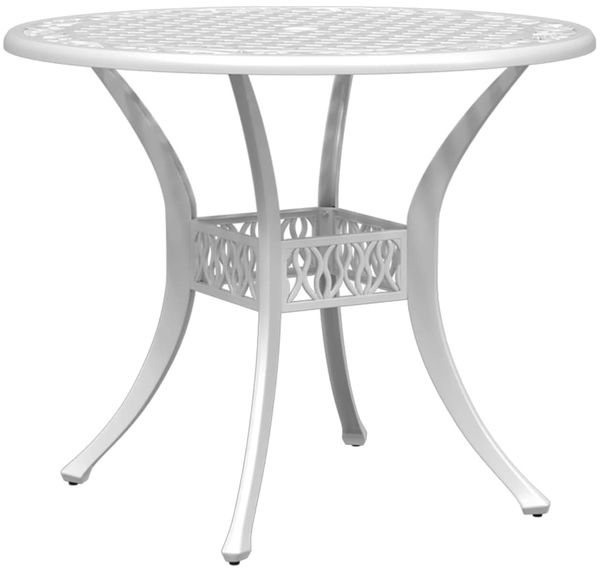 vidaXL Gartentisch Weiß Ø90x75 cm Aluminiumguss 4002809 Bild 7