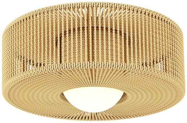 HOMCOM Deckenleuchte Hanfseil-Schirm, LED, für Schlafzimmer, Wohnzimmer, Mehrfarbig