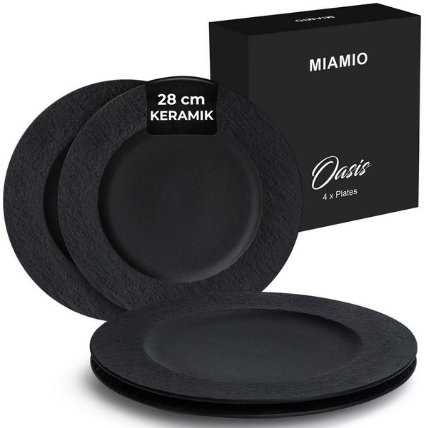 MiaMio Teller 4er Teller Set aus Keramik 4 Personen (28 cm) - Oasis Collection, (4 St)