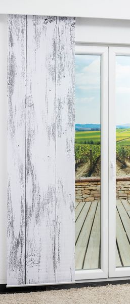 Lysel Schiebegardine Woodlook in Grau, in der Größe (BxH) 60cm x 245cm