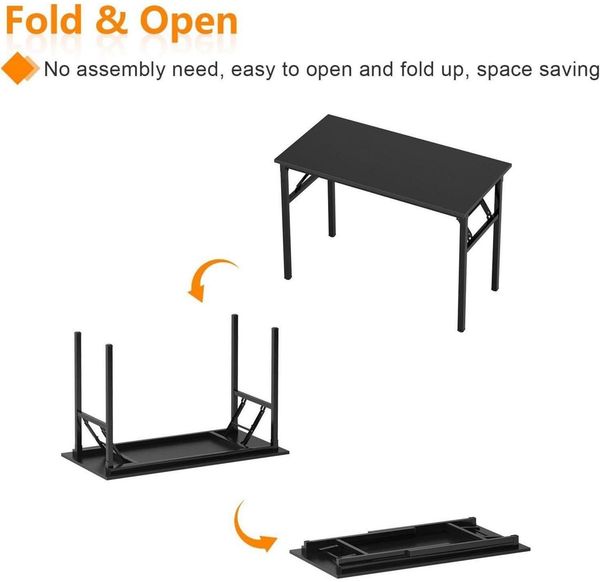 Klapptisch Computertisch 120x60x75 cm Büro Schreibtisch Schwarz Bild 6