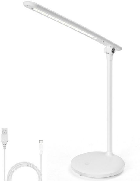 Aigostar LED Schreibtischlampe LED Tischlampe, dimmbar, 3 Modi, 5 Stufen, flexibel, Touch-Steuerung
