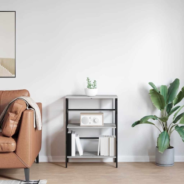 vidaXL Bücherregal Graues Sonoma 60 x 29,5 x 81 cm Holzwerkstoff 883919 Bild 3