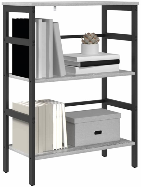 vidaXL Bücherregal Graues Sonoma 60 x 29,5 x 81 cm Holzwerkstoff 883919 Bild 2