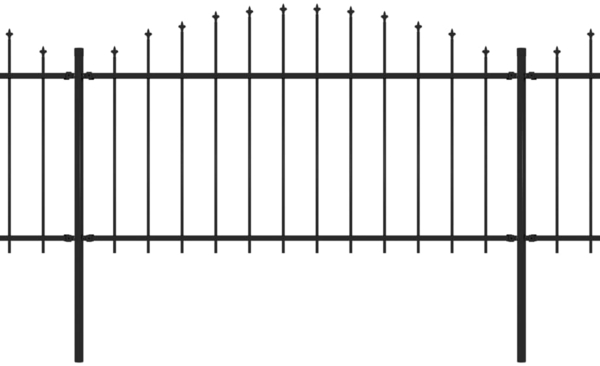vidaXL Gartenzaun mit Speerspitze Stahl 1781,5 x 150 cm Schwarz 277739