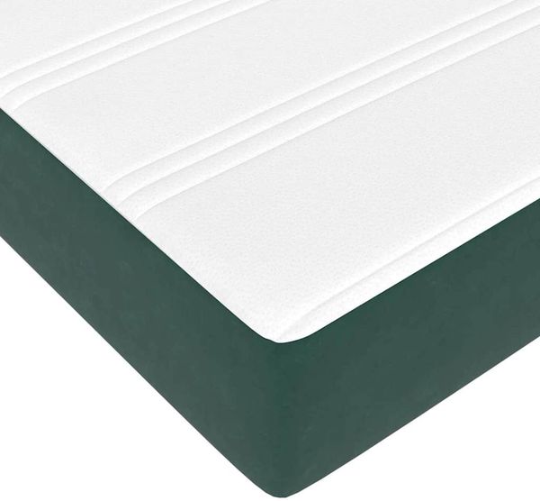 vidaXL Bettrahmen mit Matratze Dunkelgrün 200 x 200 cm Stoff 3398441 Bild 9