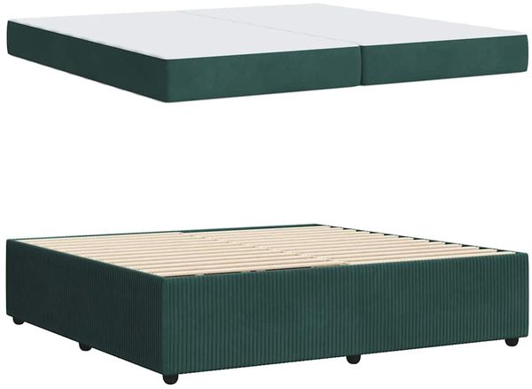 vidaXL Bettrahmen mit Matratze Dunkelgrün 200 x 200 cm Stoff 3398441 Bild 4