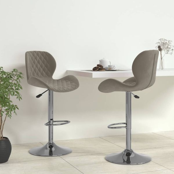 vidaXL Barhocker 2 Stk. Hellgrau Samt [334911]