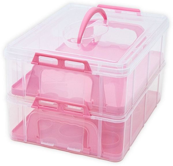 Intirilife Kuchentransportbox, Kunststoff, (1-tlg), Transportbox für Kuchen Cupcakes Transportbehälter für Muffins