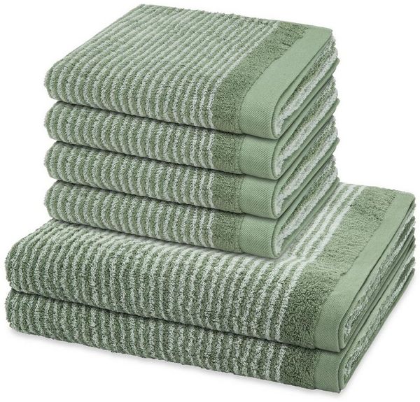 ROSS Handtuch Set Stripes, Frottee (Spar-Set, 6-St), 4 X Handtuch 2 X Duschtuch im Set - Baumwolle - Saugstark