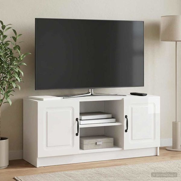 vidaXL TV-Schränk Hochglanz Weiß 102 x 34,5 x 47 cm Holzwerkstoff 895849