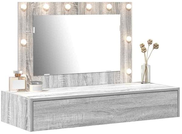 vidaXL Schminktisch mit Schubladen Grau 100 x 40 x 70 cm Holzwerkstoff 865240 Bild 3