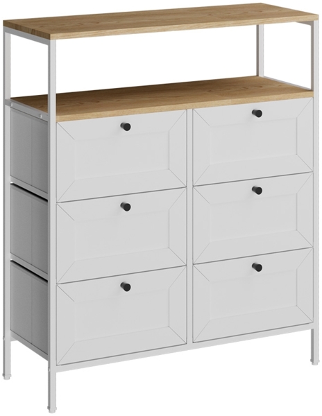 Kommode Belaro Weiß 80 x 95 cm 6 Schubladen Vicco