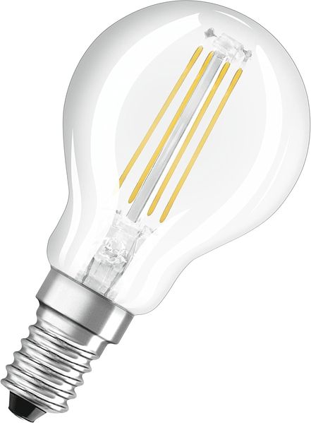 OSRAM Filament LED Lampe mit E14 Sockel, Tropfenform, Warmweiss (2700K), 6,50 W, Ersatz für 60-W-Glühbirne, LED Retrofit CLASSIC P