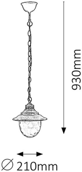 Rabalux Barcelona Außen Pendelleuchte 1x E27 antik gold