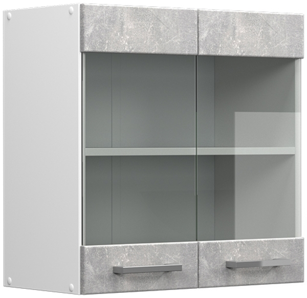 Küchenglasschrank R-Line Beton 60 cm Vicco