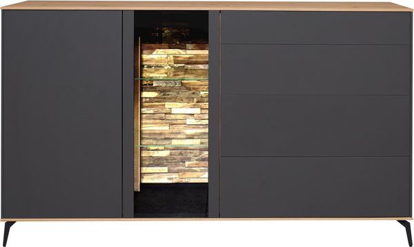 Mäusbacher Kommode, Faro Sideboard B 169 cm, inkl. Beleuchtung, Push to open, Metallfüße