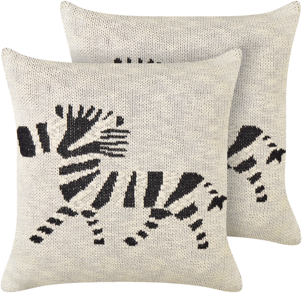 Kissen 2er Set Für Kinder JABORI Baumwolle 45 x 45 cm Beige