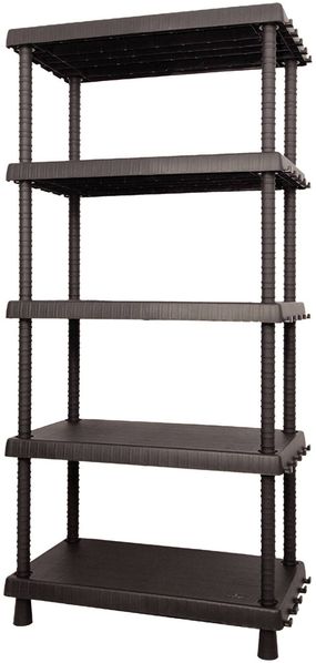 Dmora Goshenita Outdoor-Garderobe, Outdoor-Regal, Mehrzweckschrank mit 3 Regalen, 100 % Made in Italy, Anthrazit, 82 x 40 x 165 cm