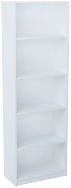 Home Collective Bücherregal mit 5 Ebenen Regal in matter Ausführung 58 cm breit, Standregal, strapazierfähige Laminatplatte, 16 mm dick, mit 4 Einlegeböden, ideal für Schlafzimmer, Wohnzimmer, Flur weiß