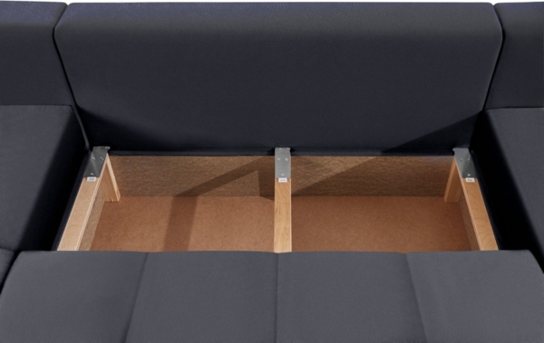 COLLECTION AB Wohnlandschaft XL-Josy U-Form, Breite 313 cm, Flachgewebe, Struktur, Kunstleder, inkl. Bettfunktion, Bettkasten, mit 4 gleich großen Rückenkissen Bild 3