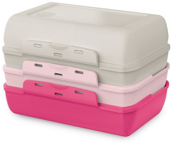 Emsa Lunchbox Variabolo, Polyprophylen (PP), (Set, 4-tlg), platzsparend, verschiedene Farbkombinationen, spülmaschinenfest