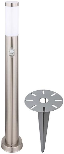 LED Stehleuchte, Bewegungsmelder, silber, H 80 cm