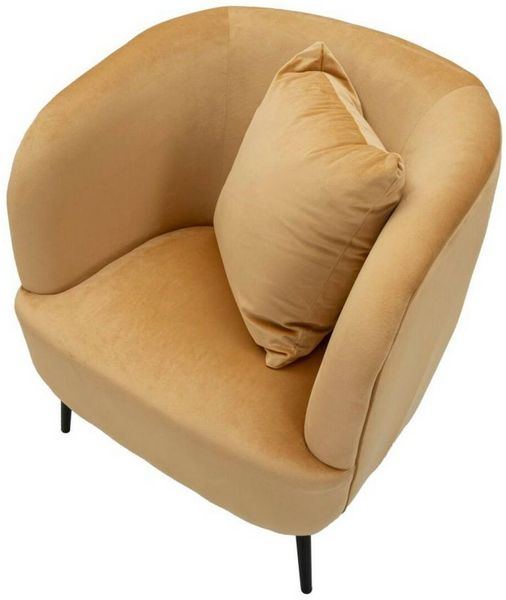Dmora Sessel Landi, Gepolsterter Sitz, Einzelsofa im Wohnzimmer, Stuhl mit Armlehnen, 73x66 h78 cm, Braun und Schwarz Bild 6
