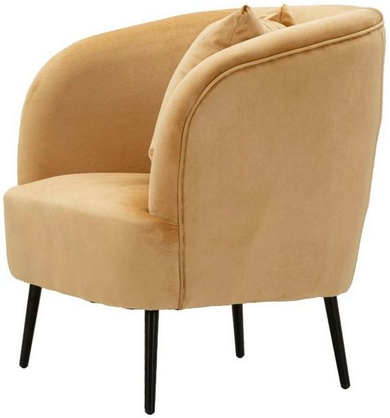 Dmora Sessel Landi, Gepolsterter Sitz, Einzelsofa im Wohnzimmer, Stuhl mit Armlehnen, 73x66 h78 cm, Braun und Schwarz Bild 5