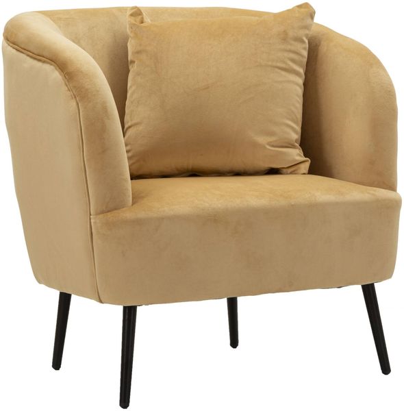 Dmora Sessel Landi, Gepolsterter Sitz, Einzelsofa im Wohnzimmer, Stuhl mit Armlehnen, 73x66 h78 cm, Braun und Schwarz