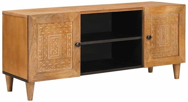 vidaXL TV-Einheiten Hellbraun 105 x 33 x 46 cm Massivholz Mango 4018080