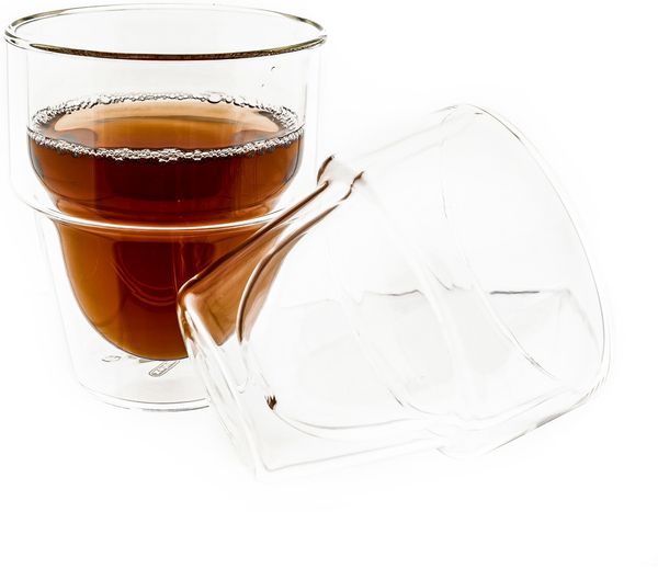 Mulex Dopplewandglas Hitzebeständig 250 ml für Latte Macchiato Tee Kaffee 4 Teilig