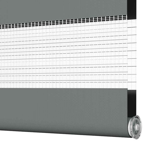 vidaXL Doppelrollo Dunkelgrau 40x200 cm Stoffbreite 35,9 cm Polyester 4014145 Bild 12