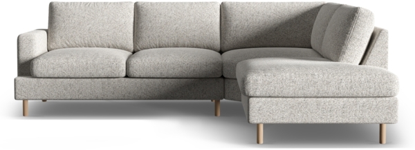 Micadoni Symmetrisches Ecksofa Aliya 4-Sitzer Rechts Strukturierter Stoff Beige Melange